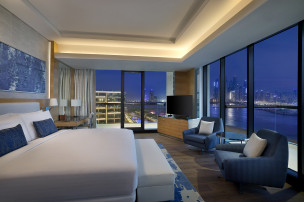 original DXBPJ Palm Suite Bedroom Blue Hour
